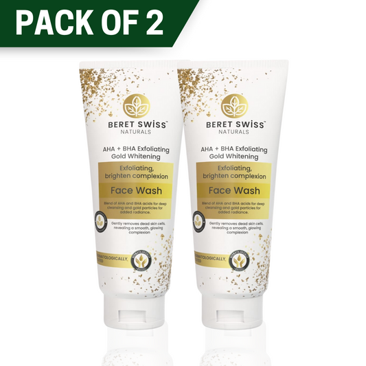 Pack of 2 - AHA + BHA Exfoliating Gold Whitening Facewash