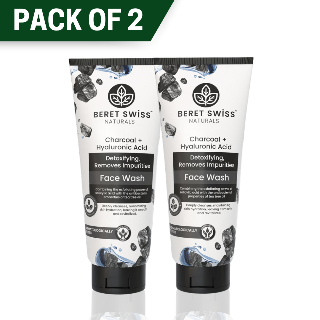 Pack of 2 - Charcoal + Hyaluronic Acid Facewash